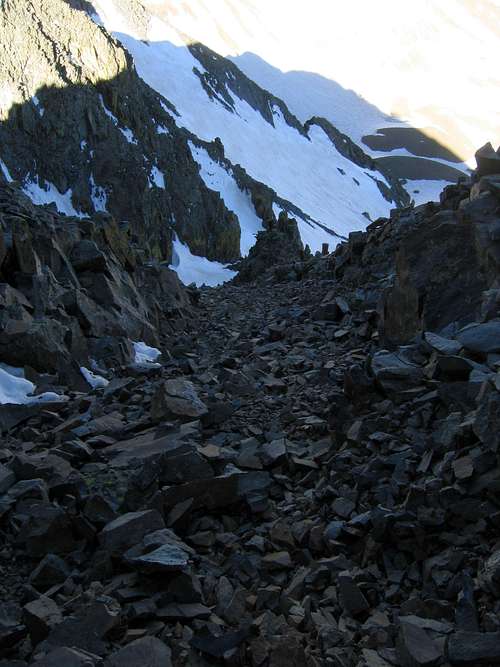 Looking Down  the West Face  Gully