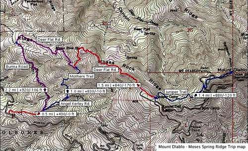 Hiking map to Mount Diablo...