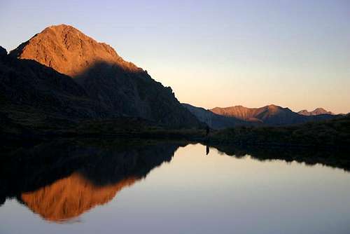 Sunset reflection, Lake Angelus
