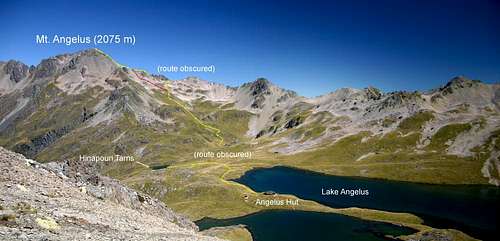 Route from Angelus hut to Summit