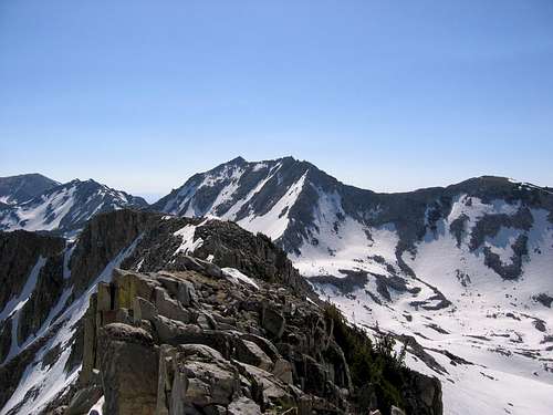 Looking East from base of the Pfeifferhorn summit cone.