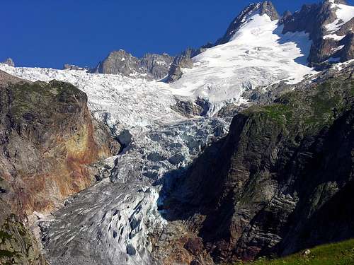 Mont Dolent <i>(3823 m)</i> and Prè de Bar glacier