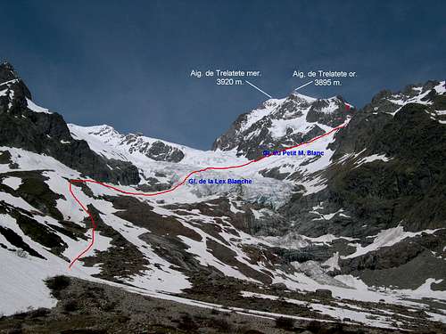 Downhill route by Glacier de la Lex Blanche and du Petit Mont Blanc