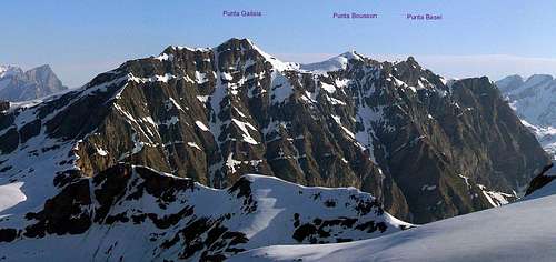 The ridge Galisia, Bousson, Basei seen from Aiguille Rousse