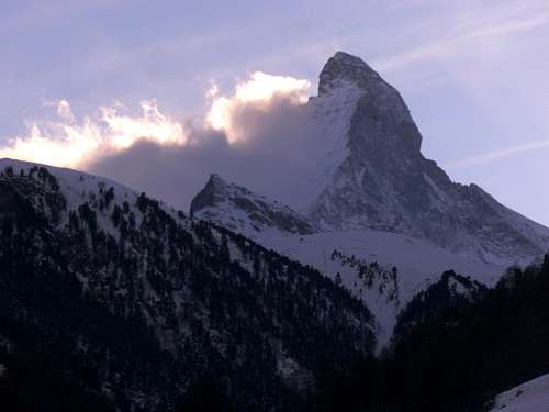 Matterhorn NE face in the evening.