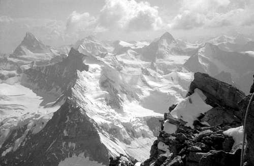 Weisshorn: View from top to...