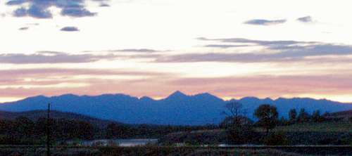 Crazy Mountains at Sunset