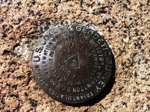 USGS Marker on Tobias Peak