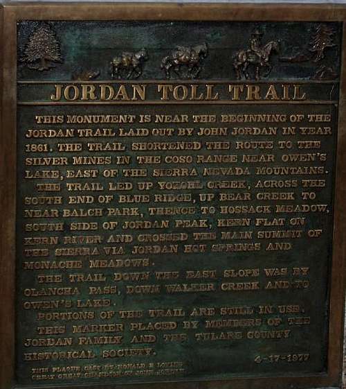 Jordan Trail Historical Marker