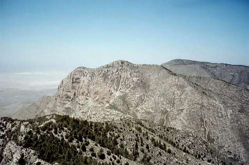 The view of Shumard Peak to...