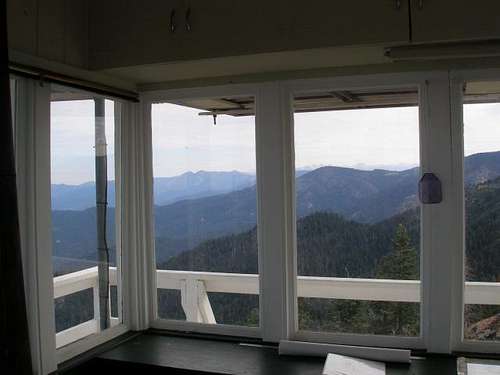 View from inside the Mule Peak Lookout