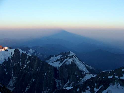 Shadow pyramid of Mont Blanc