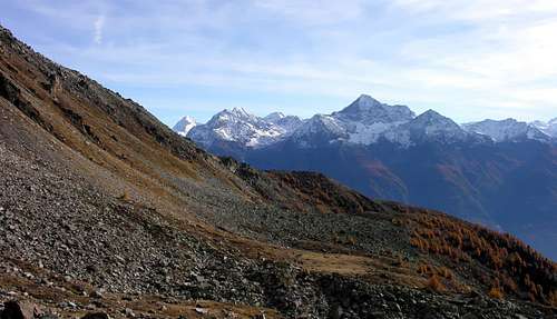 Il gruppo del Monte Emilius dai pressi del colle di Viou