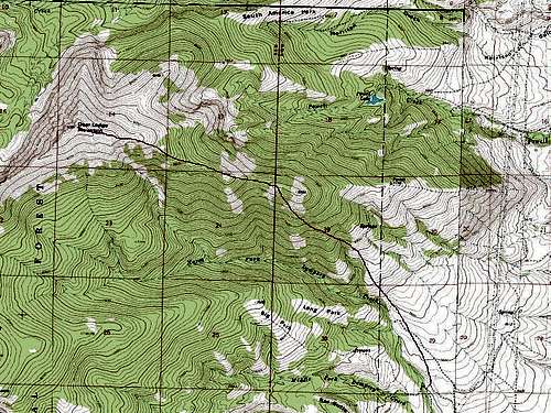 Deer Lodge Mtn topo map w/ route