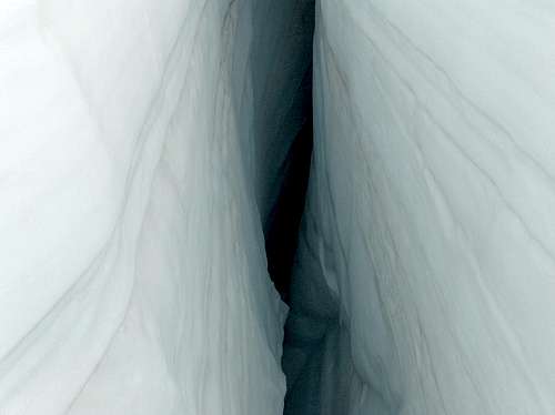Inside the crevasse on Sahale route