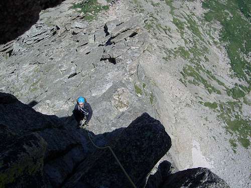 brenta belays our short 6th pitch