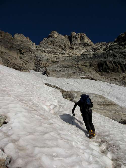 Up the snowfield