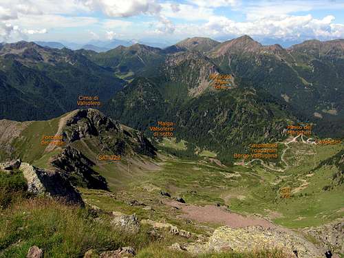 Monte Ziolera: view toward the hiking route