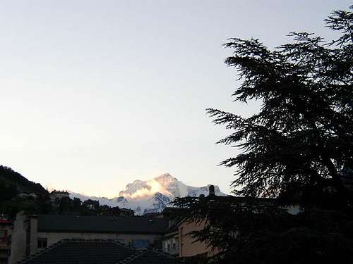 Grand combin from Aosta city