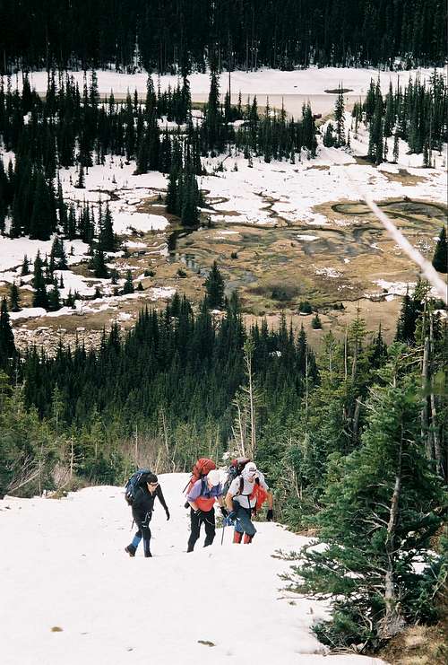 Hinkhouse Peak - snowfield approach