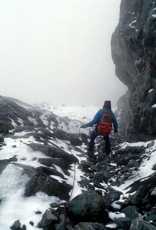 Descent to Margherita Glacier