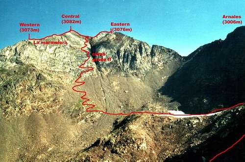 Sketch of route from Col of...