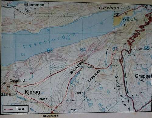 Topo map of the Kjeragbolten...