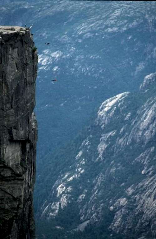 Base Jumpers doing a triple...
