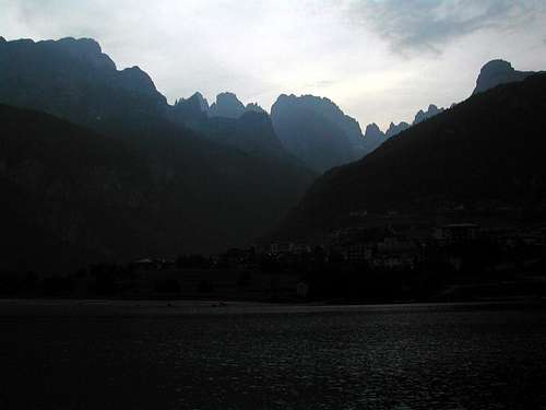 sunset on Brenta Group - from Molveno