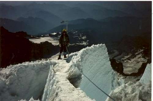 Coming down the DC route on Mt. Rainier,  August 1986