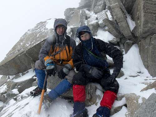almost on the peak in bad weather
