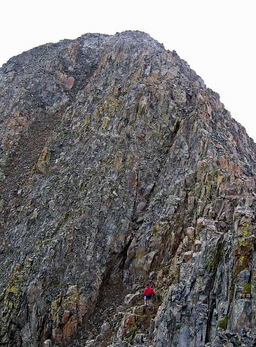 Gully climb to summit