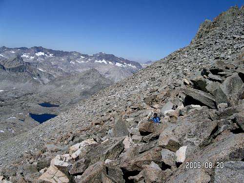 Climbing the southeast ridge of Peak 13962