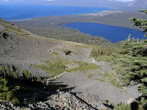 View of trail above Cathedral Lake