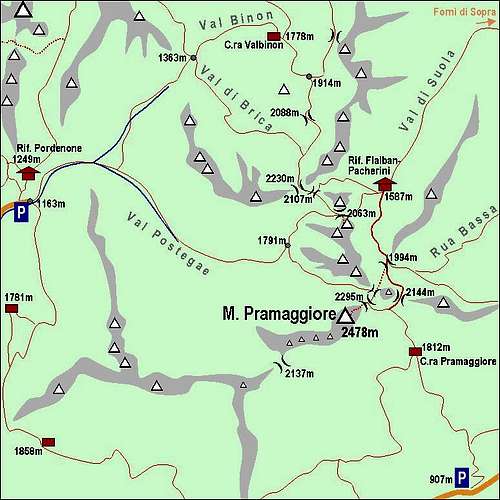 Monte Pramaggiore Map