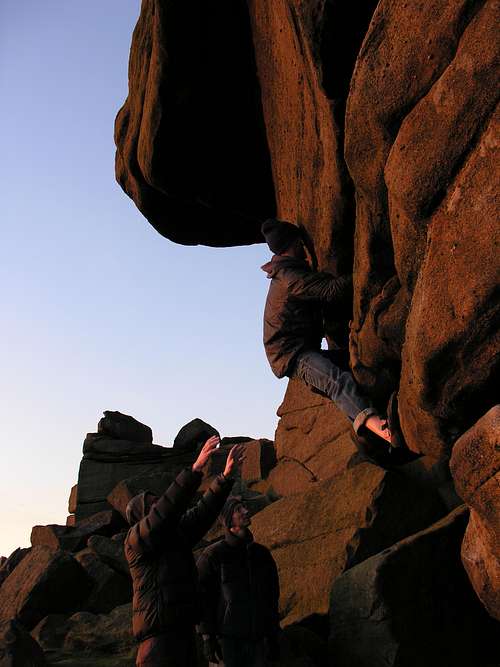 Bouldering at Stanage