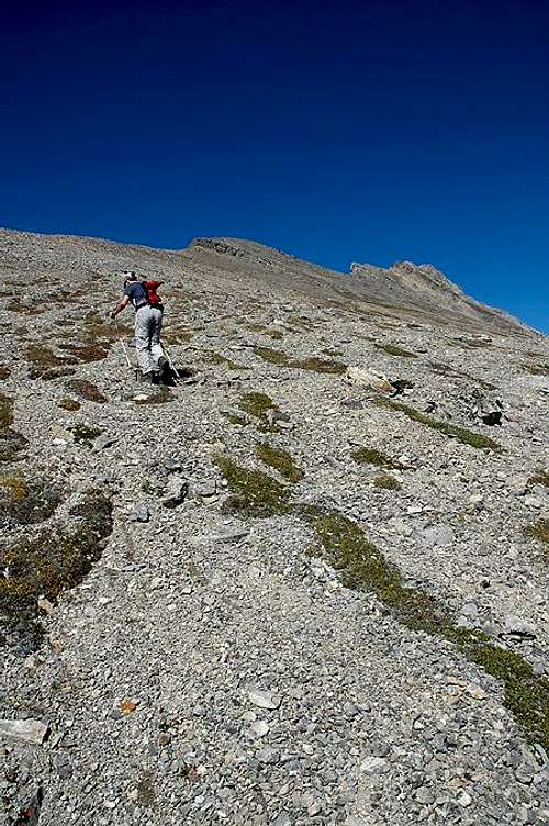 Scrambling up to the Ridge