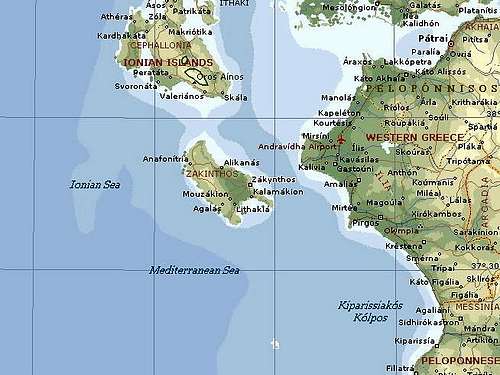 Map of Zakynthos area