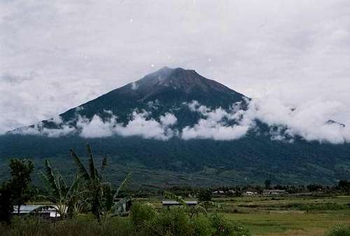 Mount Kerinci covered with...
