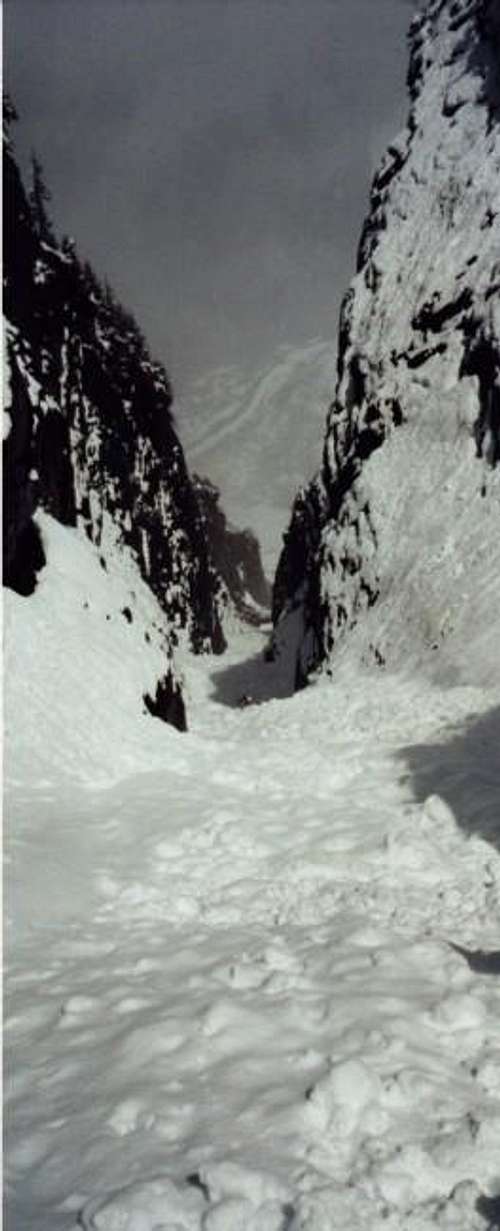 View back down the couloir....