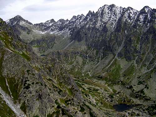 Satan (2432 m) above lake Pleso nad Skokom (1801 m)