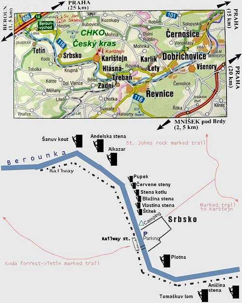 Berounka canyon - maps