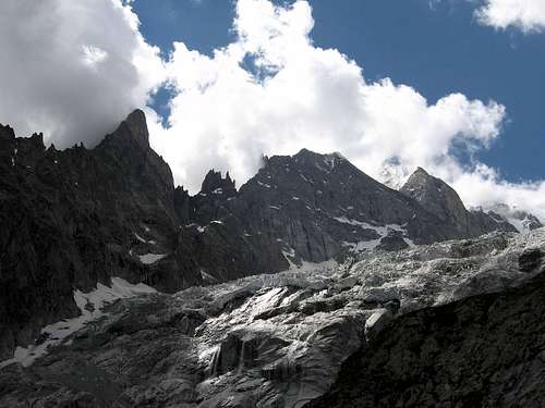 Aiguille Noire and Aiguille Blanche seen from 