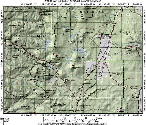 Odell Butte area map
