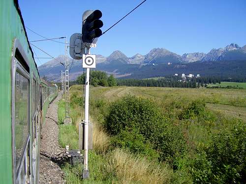 train approaching Tatras