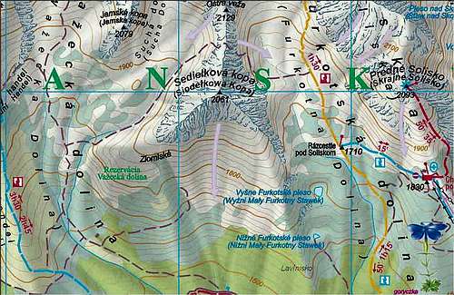 map of Sedielkova kopa area