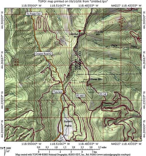 Map of Lookout Mtn