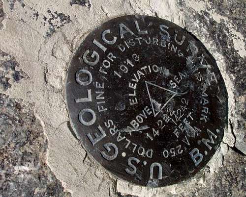 USGS Benchmark for White Mtn Peak