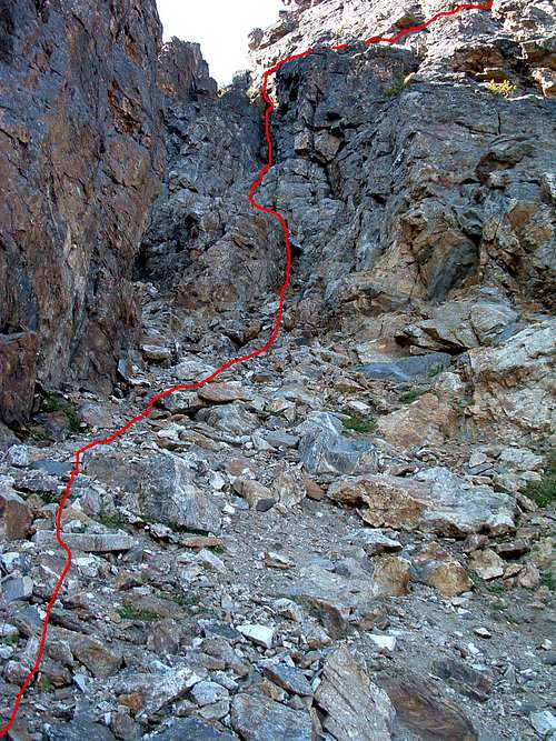 Highlighted Gully Route