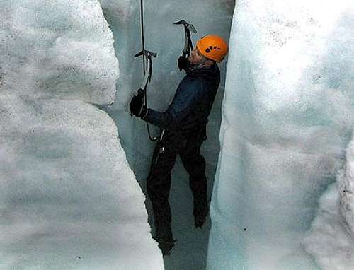 climbing moulin ice